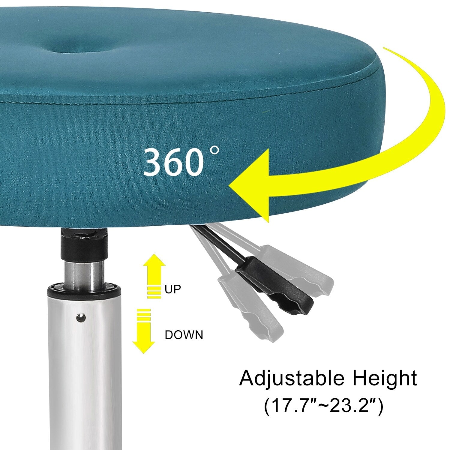 Tabouret de coiffeuse pivotant rond et réglable en velours Adeco