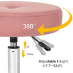 Tabouret de coiffeuse pivotant rond et réglable en velours Adeco