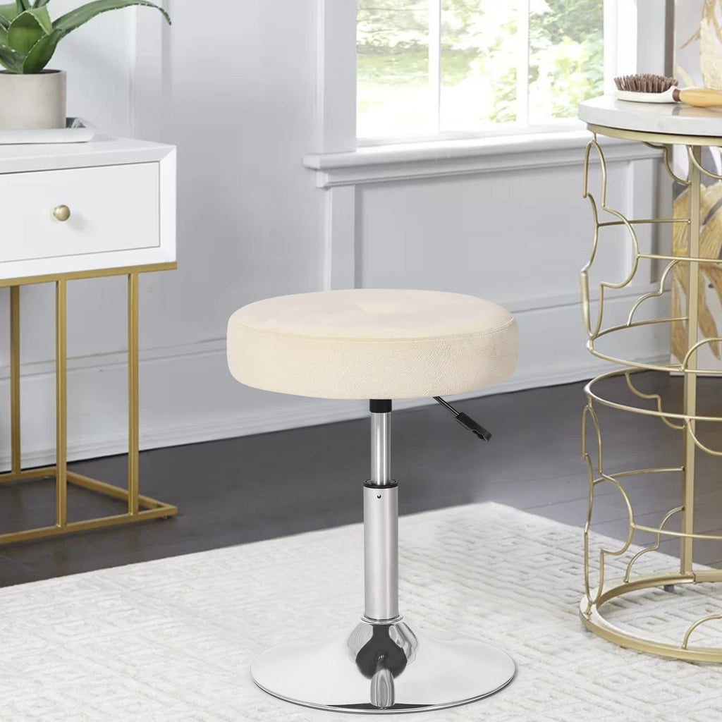 Tabouret de coiffeuse pivotant rond et réglable en velours Adeco