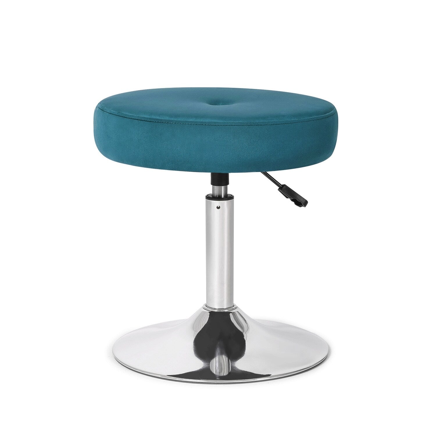 Tabouret de coiffeuse pivotant rond et réglable en velours Adeco