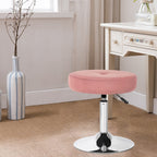 Tabouret de coiffeuse pivotant rond et réglable en velours Adeco