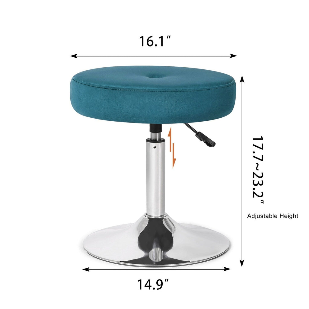Tabouret de coiffeuse pivotant rond et réglable en velours Adeco