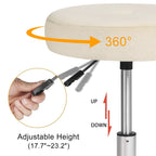 Tabouret de coiffeuse pivotant rond et réglable en velours Adeco