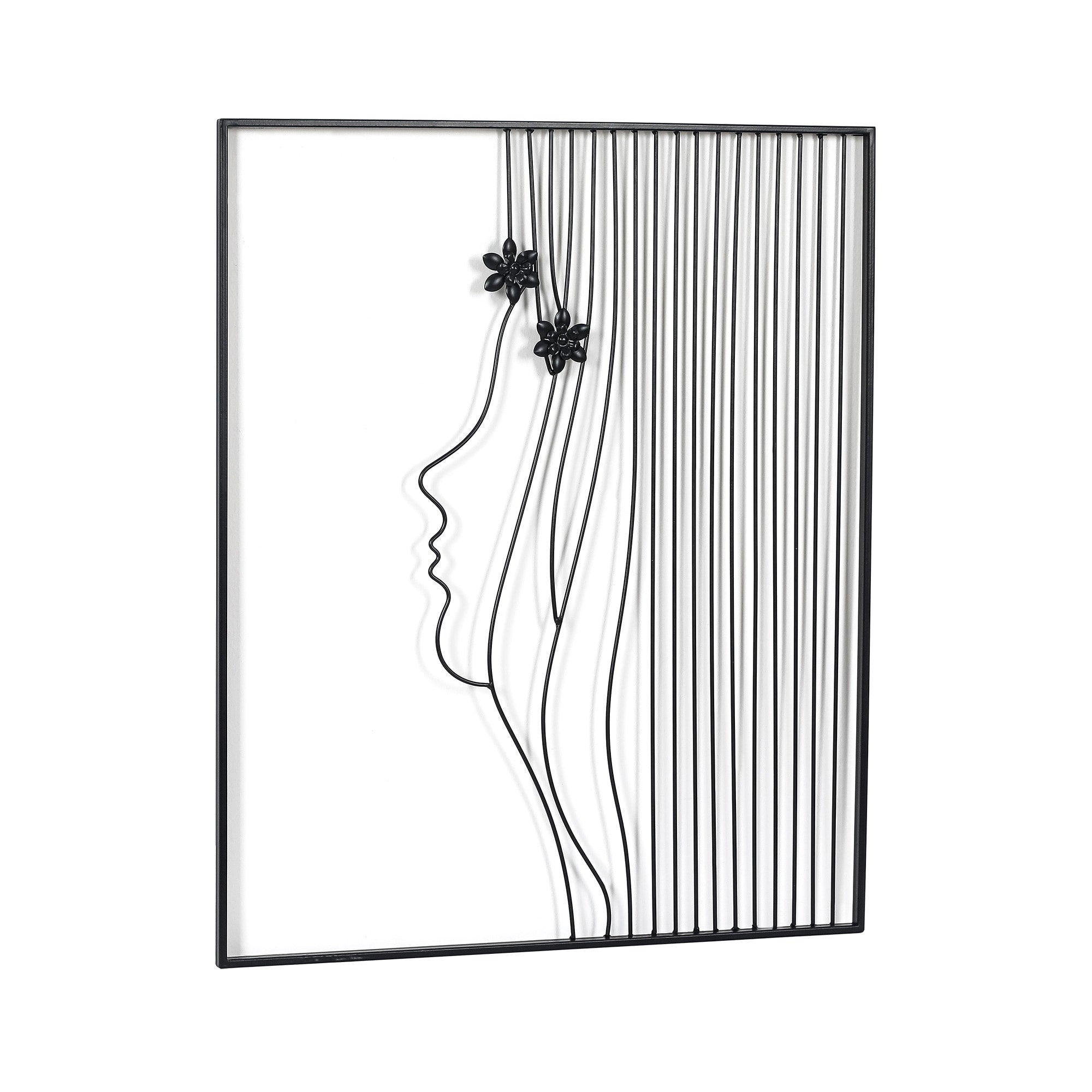 Décoration murale à cadre carré en métal Adeco