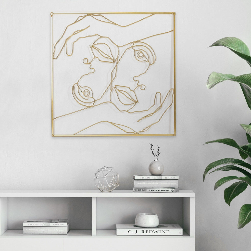 Décoration murale à cadre carré en métal Adeco