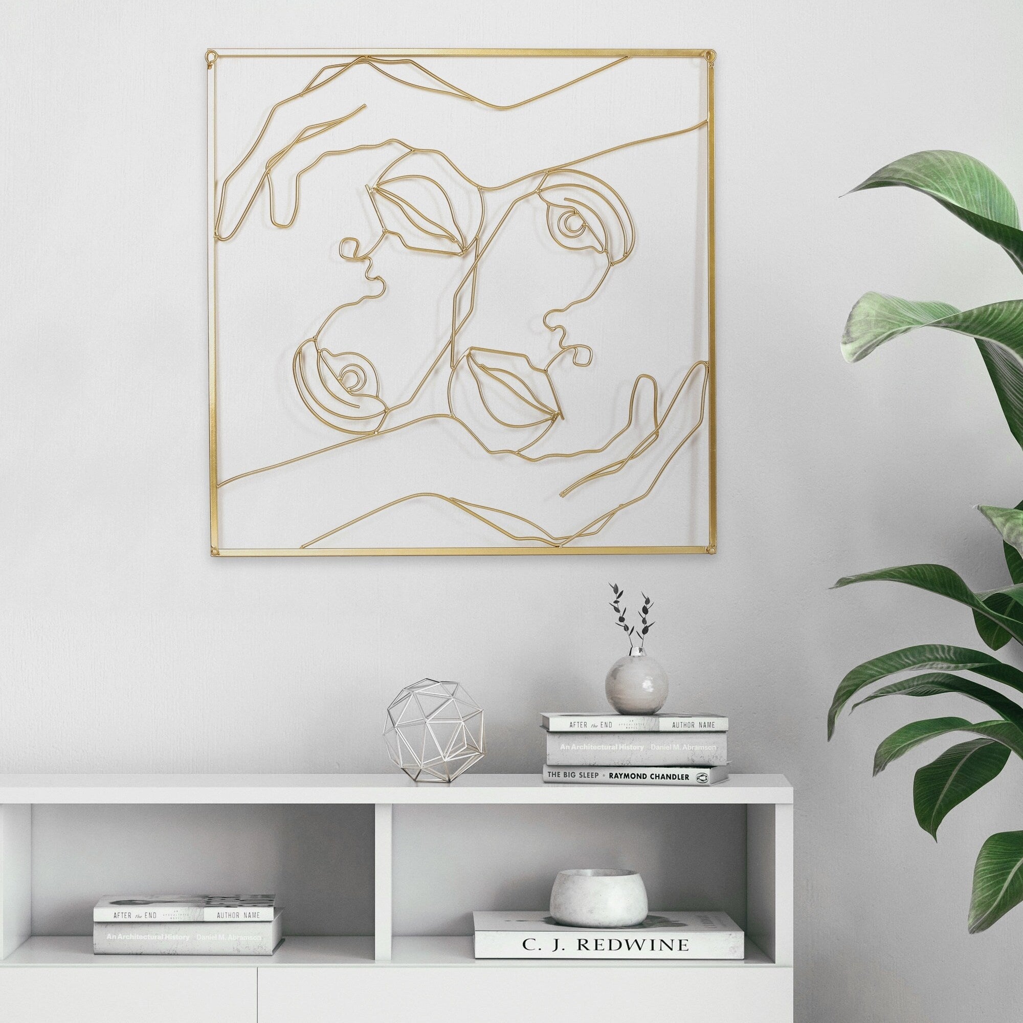 Décoration murale à cadre carré en métal Adeco