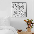 Décoration murale à cadre carré en métal Adeco