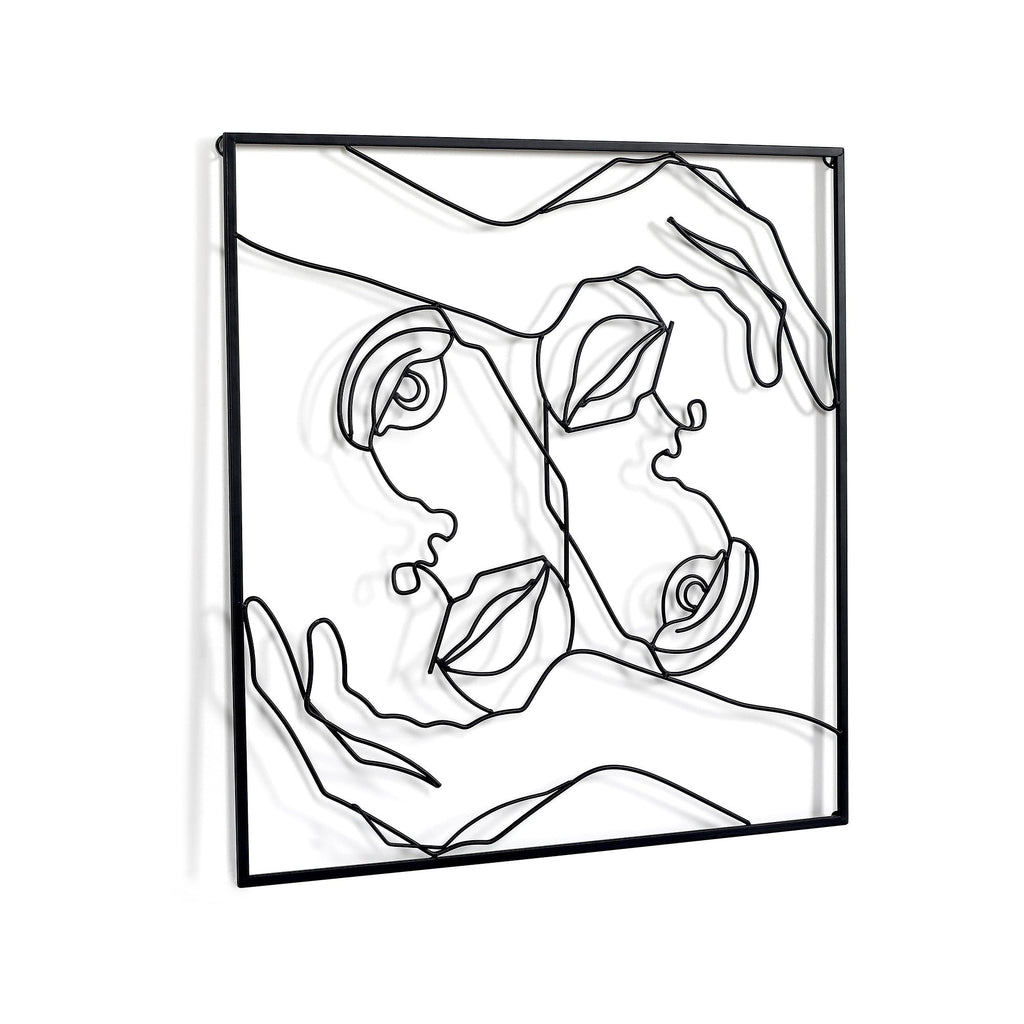 Décoration murale à cadre carré en métal Adeco