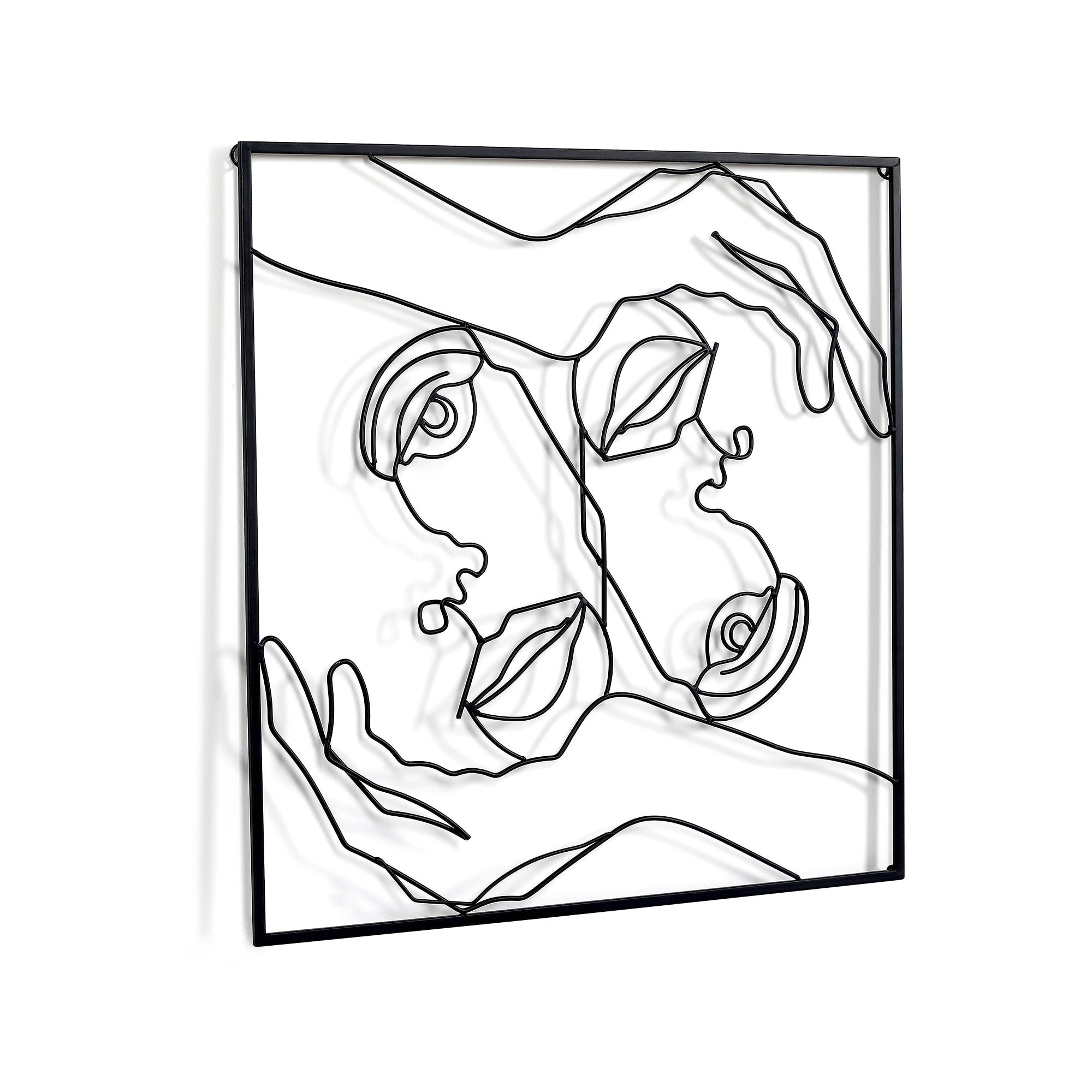 Décoration murale à cadre carré en métal Adeco