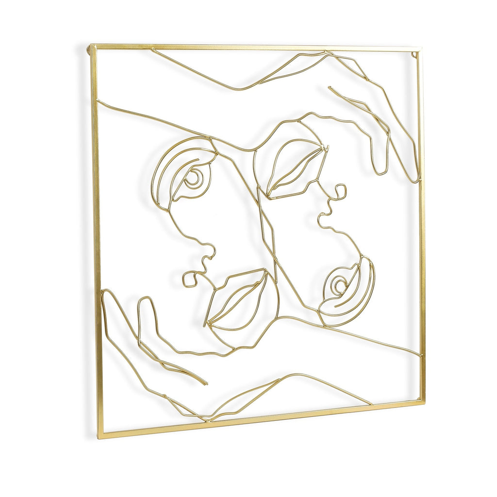 Décoration murale à cadre carré en métal Adeco