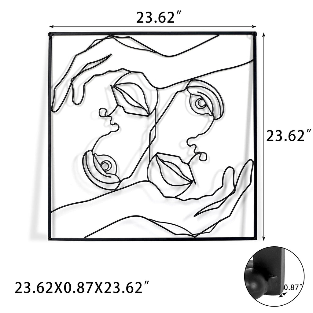 Décoration murale à cadre carré en métal Adeco