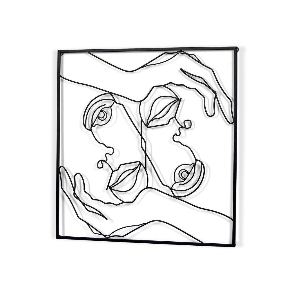 Décoration murale à cadre carré en métal Adeco