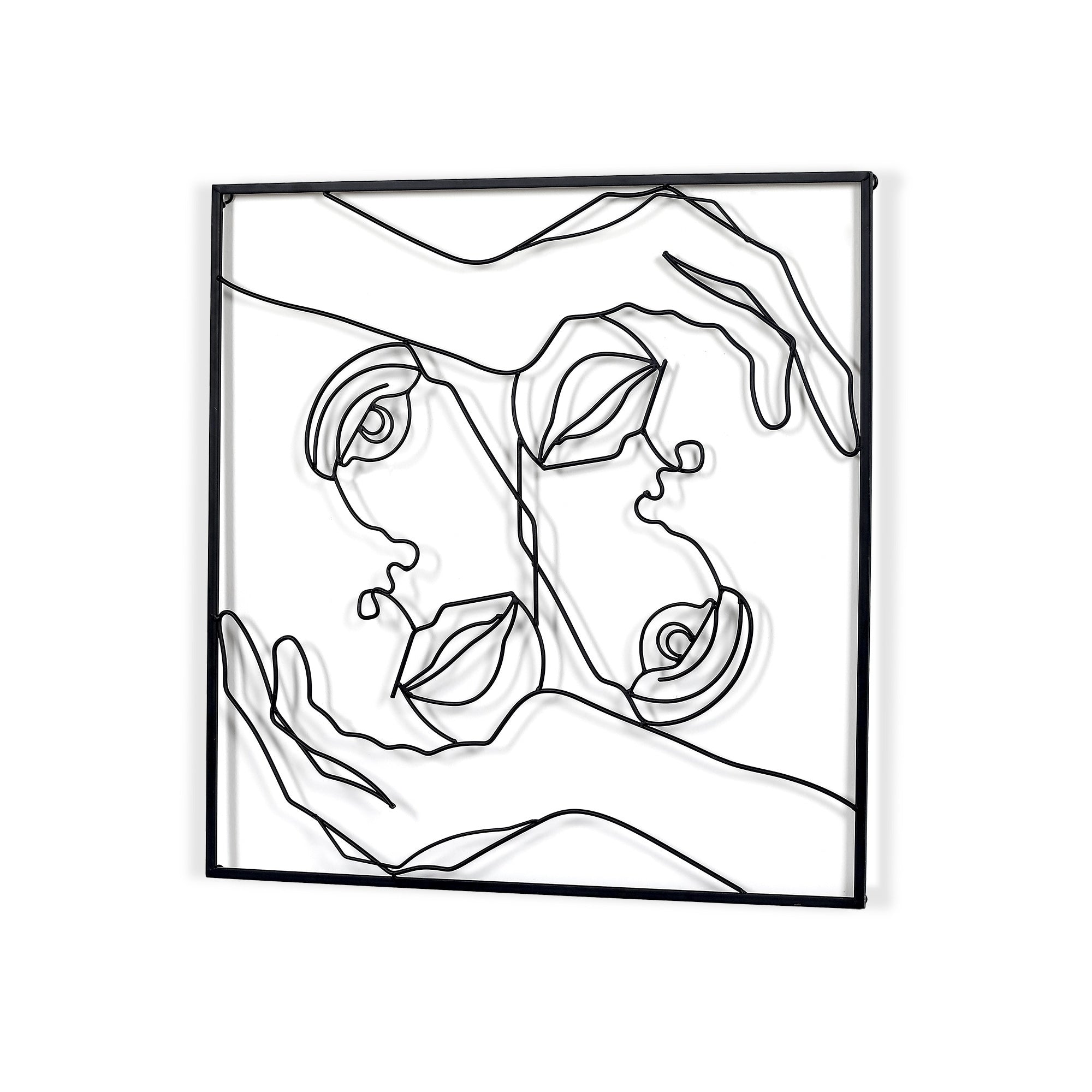 Décoration murale à cadre carré en métal Adeco