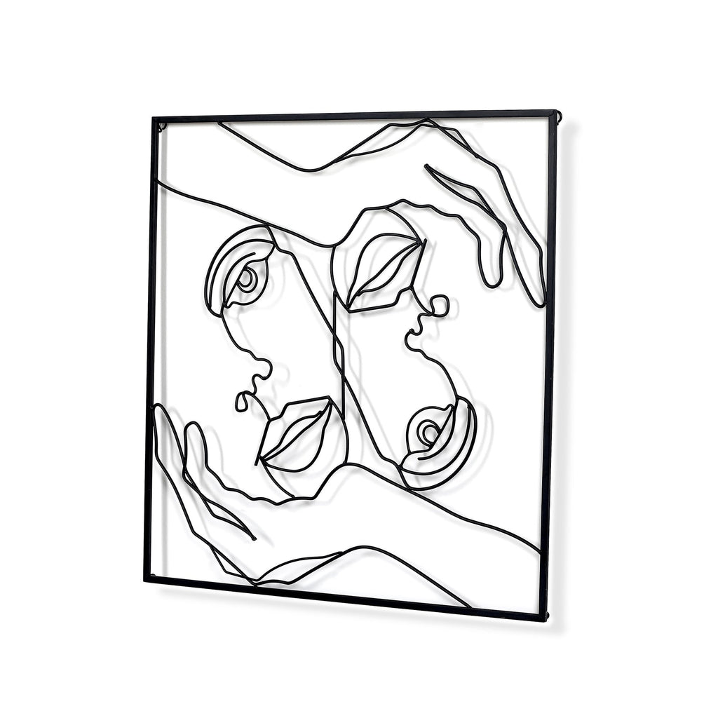 Décoration murale à cadre carré en métal Adeco