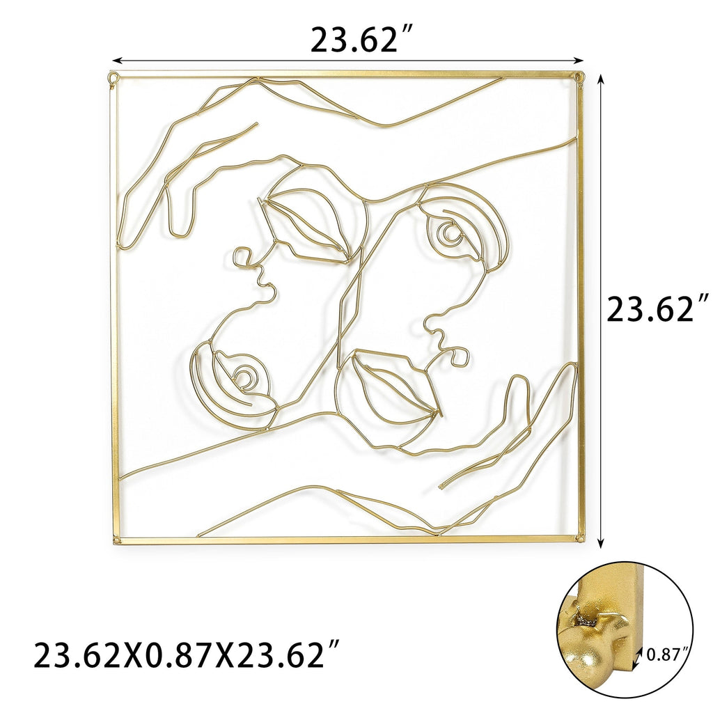Décoration murale à cadre carré en métal Adeco