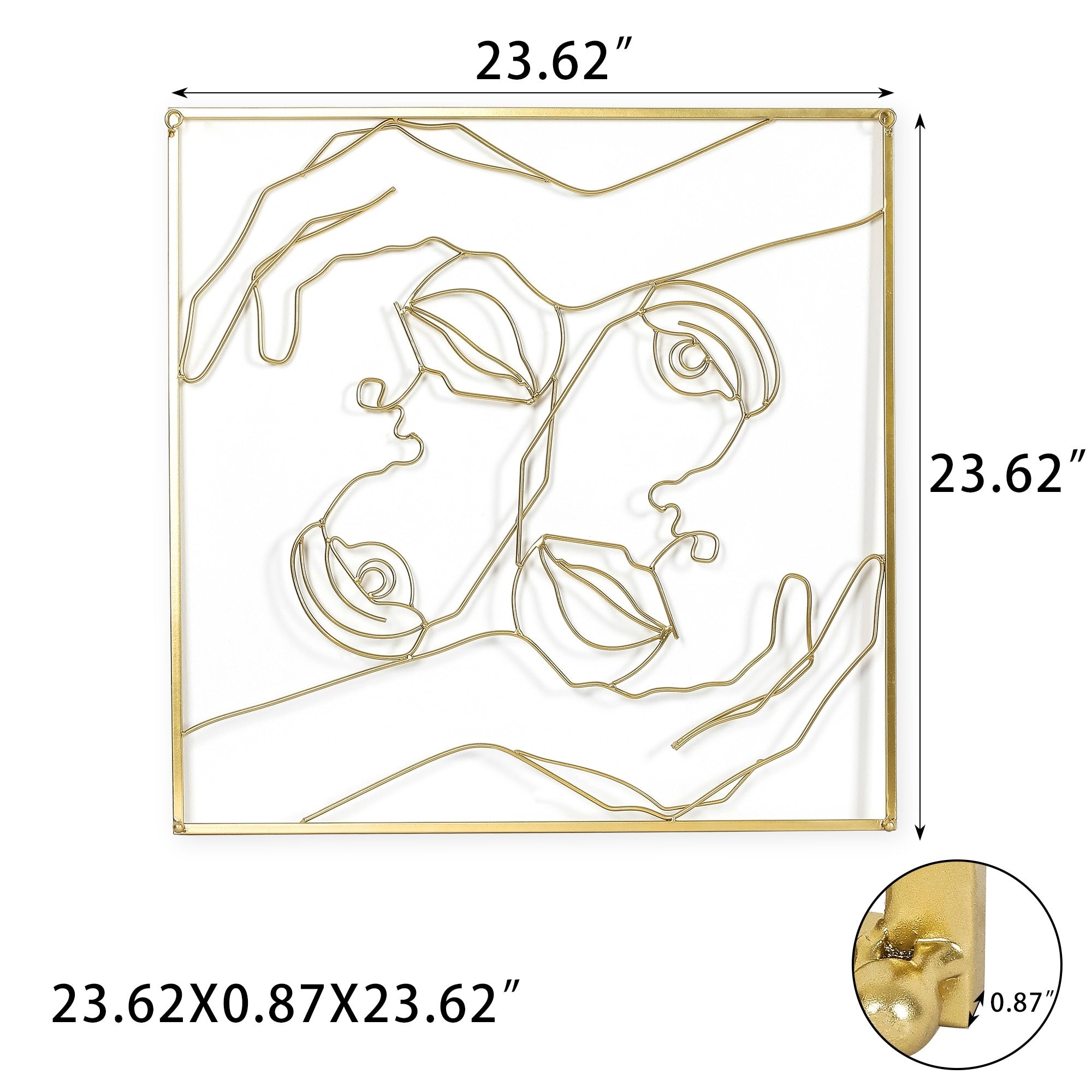 Décoration murale à cadre carré en métal Adeco