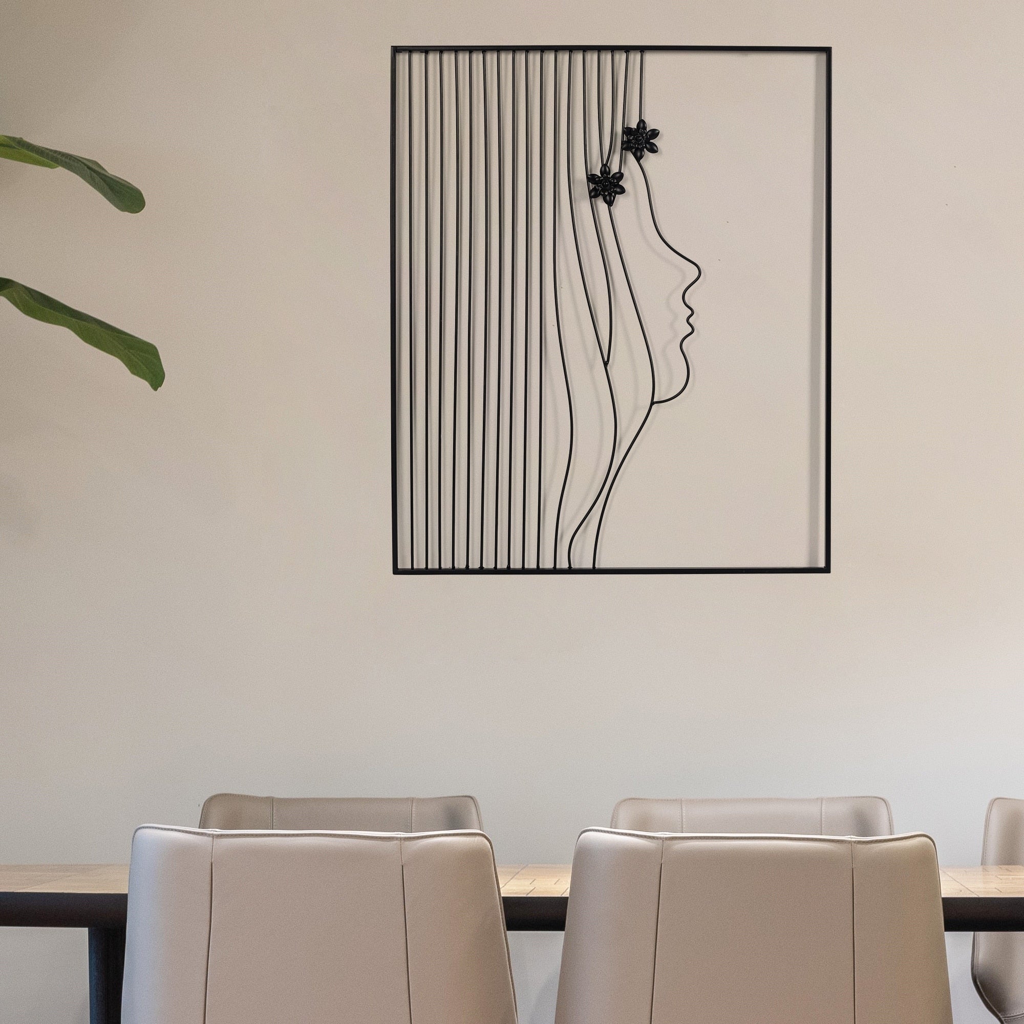 Décoration murale à cadre carré en métal Adeco