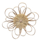 Décoration murale en paille de raphia tricotée à la main avec des fleurs de ferme en bois Adeco