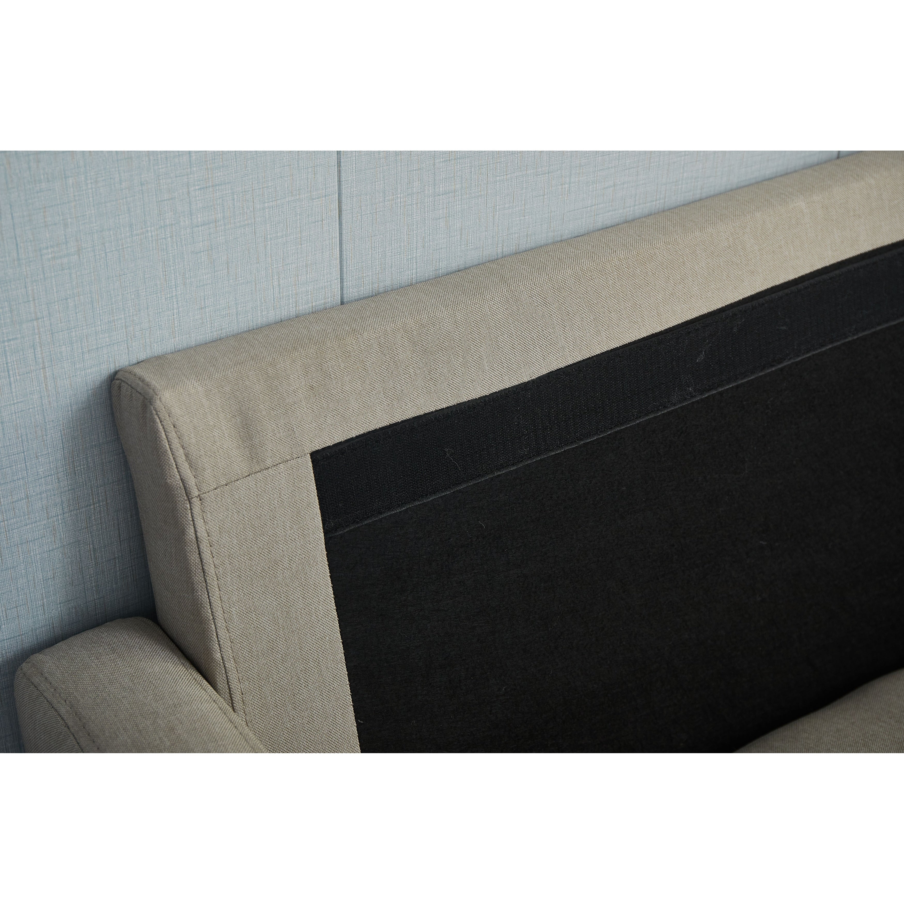 Canapé à accoudoirs carrés en lin Adelaide 70''