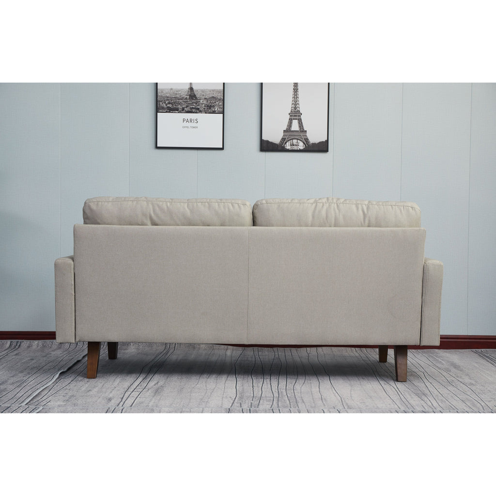 Canapé à accoudoirs carrés en lin Adelaide 70''