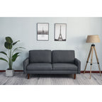 Canapé à accoudoirs carrés en lin Adelaide 70''