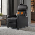 Fauteuil inclinable réglable en cuir PU avec 8 réglages de massage, support lombaire et double repose-pieds pour une relaxation ultime