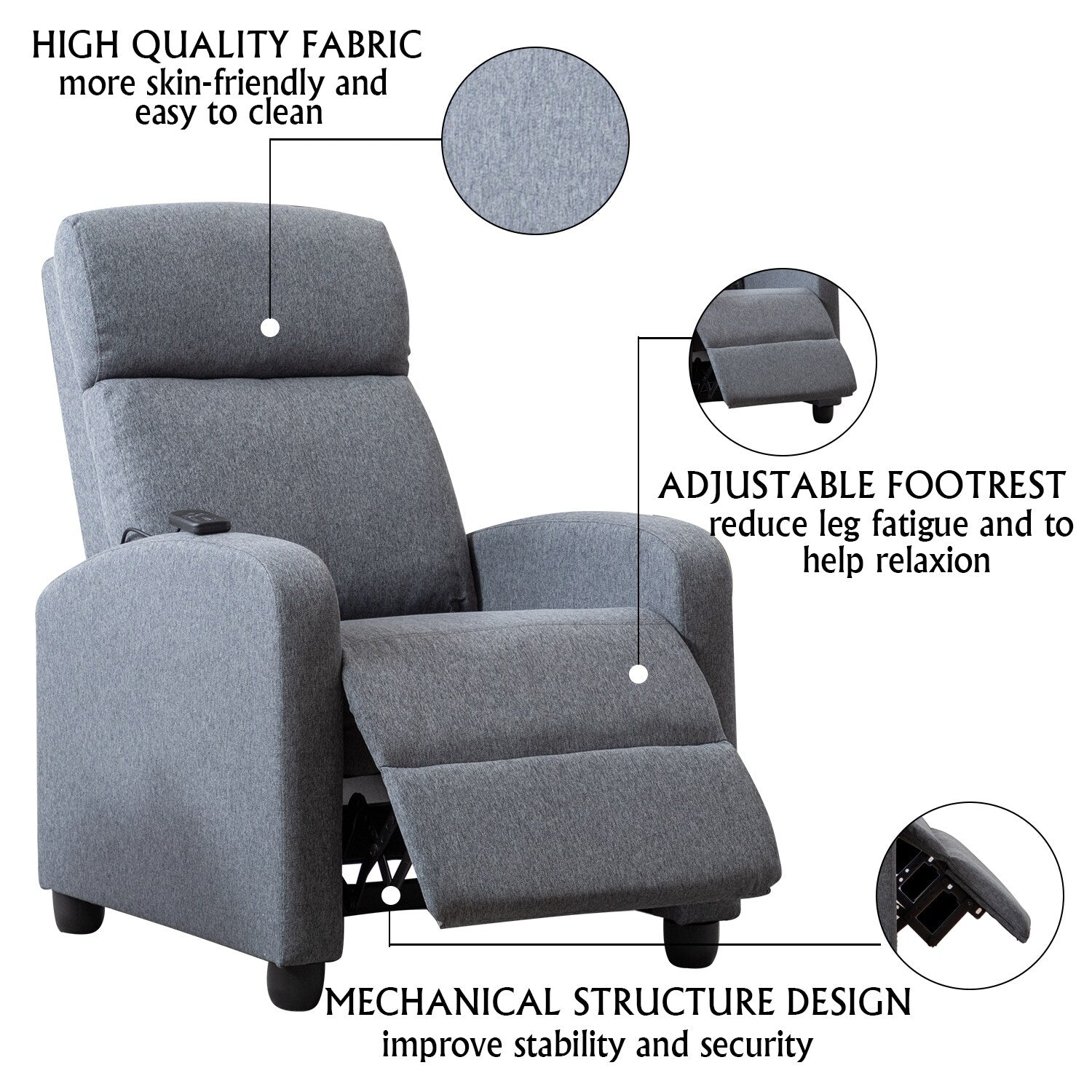 Fauteuils inclinables réglables pour le salon