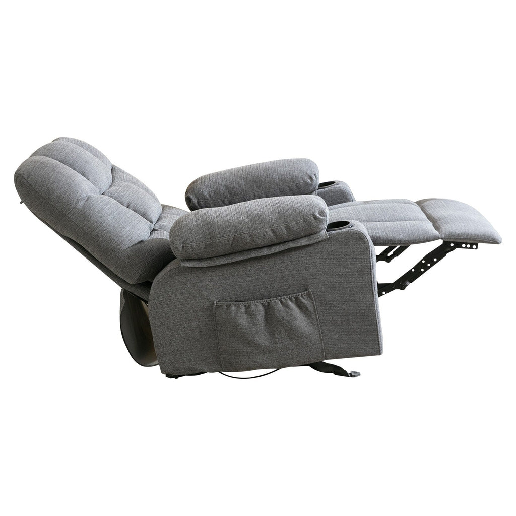Fauteuil inclinable réglable avec massage, chauffage, USB et porte-gobelets