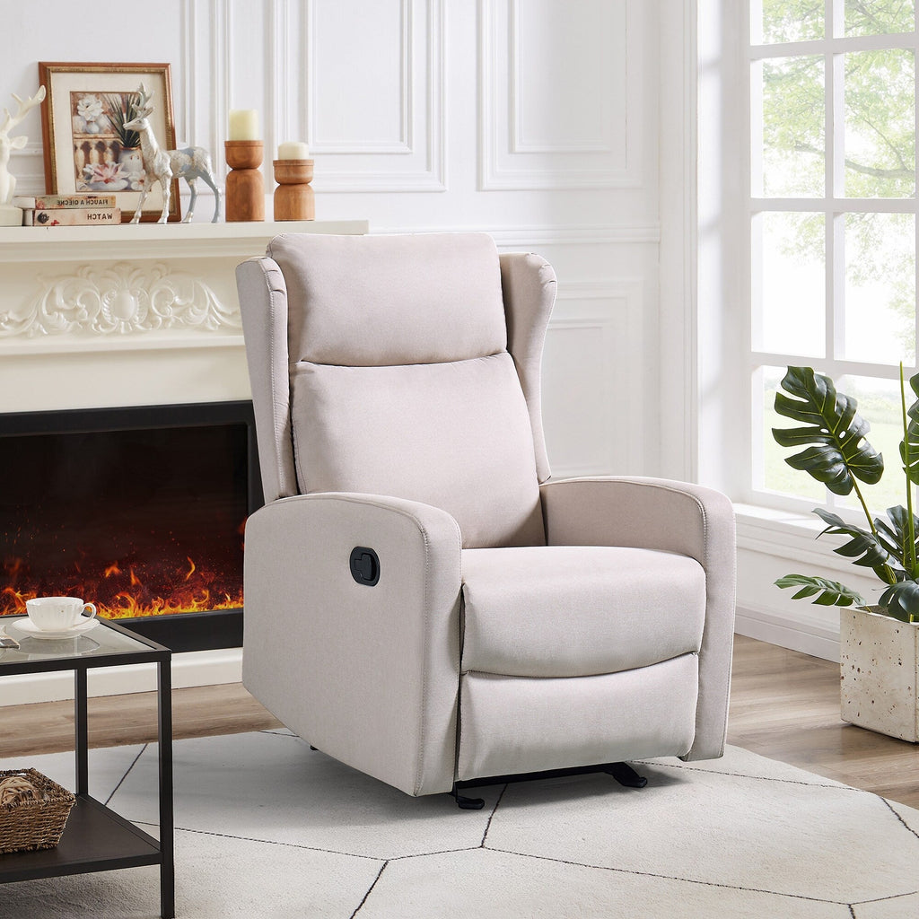 Fauteuil inclinable à bascule réglable (90°-165°) avec revêtement en lin