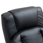 Fauteuil inclinable manuel pivotant réglable en similicuir avec repose-pieds pour salon, bureau ou chambre