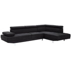 Canapé sectionnel réglable en L en sergé - 109 - Noir
