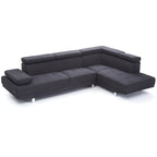 Canapé sectionnel réglable en L en sergé - 109 - Noir