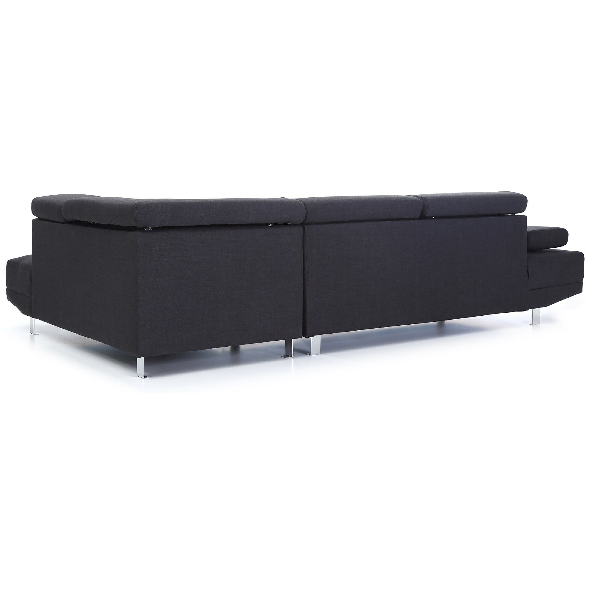 Canapé sectionnel réglable en L en sergé - 109 - Noir
