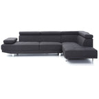 Canapé sectionnel réglable en L en sergé - 109 - Noir