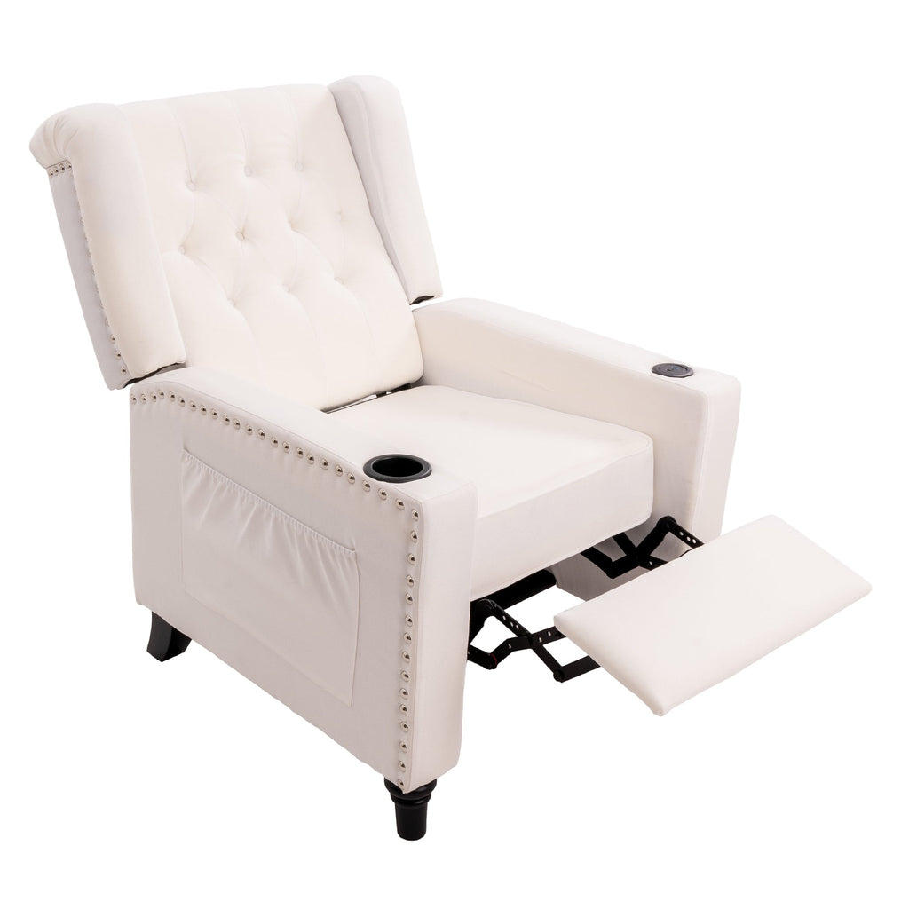 Fauteuil inclinable à dossier réglable, fauteuil clouté, grand canapé rembourré