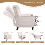 Fauteuil inclinable à dossier réglable, fauteuil clouté, grand canapé rembourré
