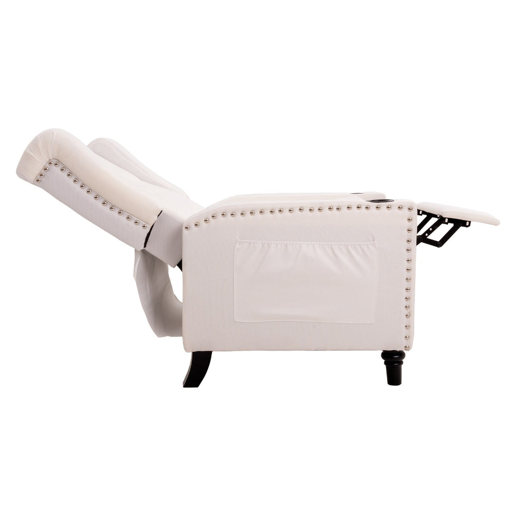 Fauteuil inclinable à dossier réglable, fauteuil clouté, grand canapé rembourré
