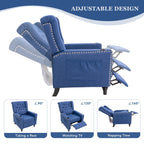 Fauteuil inclinable à dossier réglable, fauteuil clouté, grand canapé rembourré