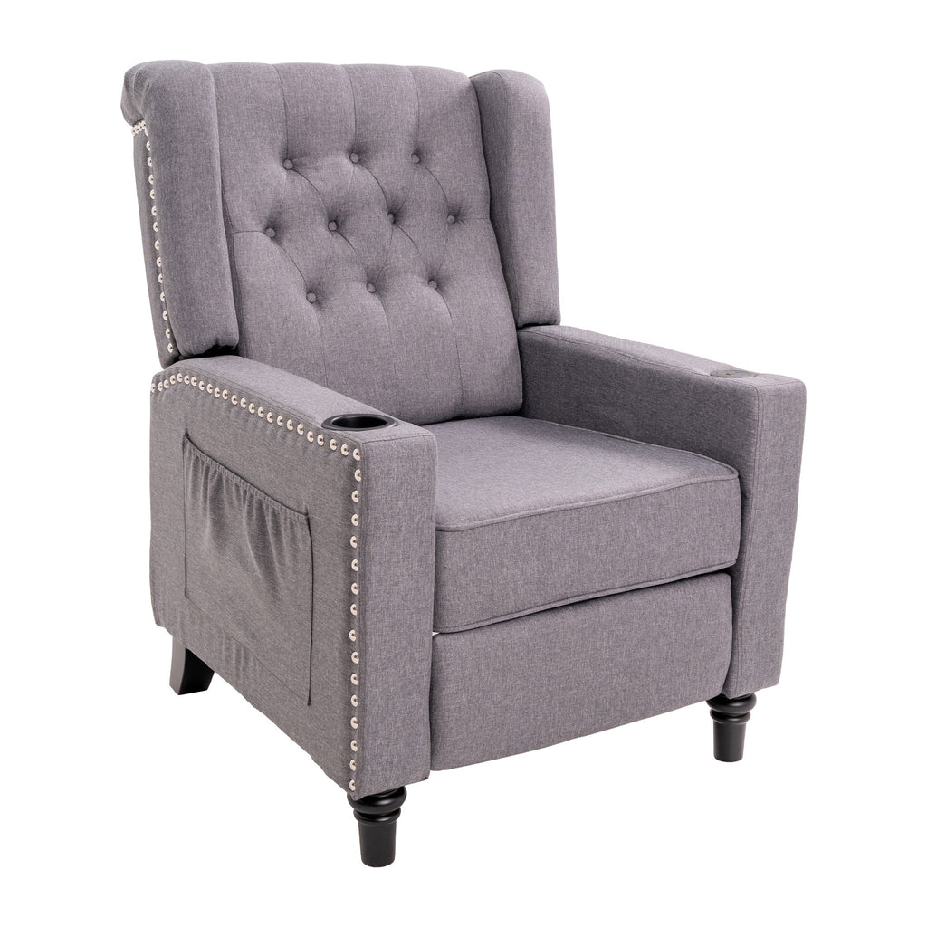 Fauteuil inclinable à dossier réglable, fauteuil clouté, grand canapé rembourré