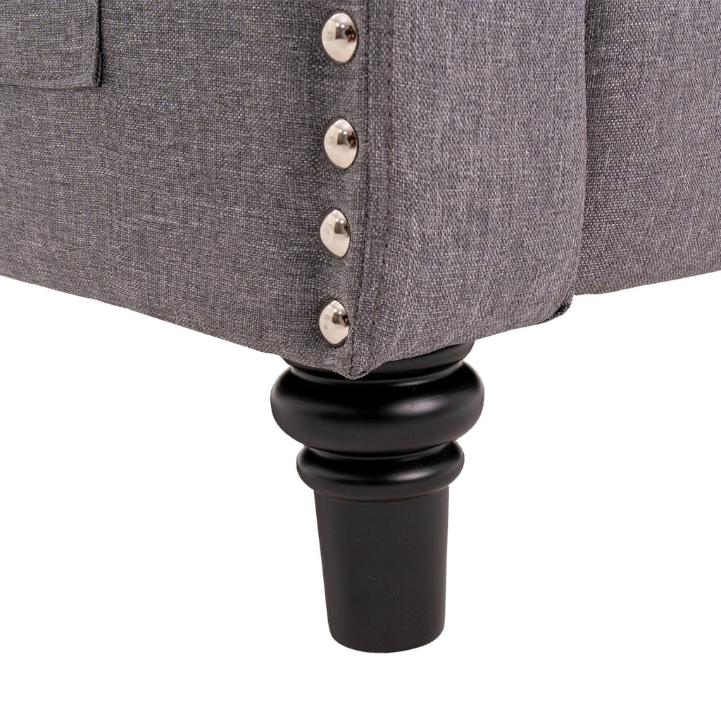 Fauteuil inclinable à dossier réglable, fauteuil clouté, grand canapé rembourré