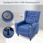 Fauteuil inclinable à dossier réglable, fauteuil clouté, grand canapé rembourré