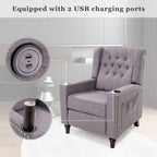 Fauteuil inclinable à dossier réglable, fauteuil clouté, grand canapé rembourré