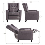 Fauteuil inclinable à dossier réglable, fauteuil clouté, grand canapé rembourré