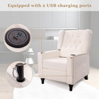 Fauteuil inclinable à dossier réglable, fauteuil clouté, grand canapé rembourré