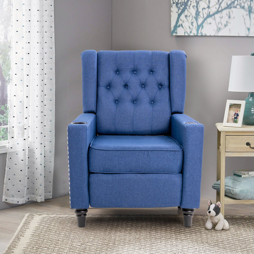 Fauteuil inclinable à dossier réglable, fauteuil clouté, grand canapé rembourré