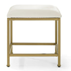 Tabouret de coiffeuse Crosley Aimee - Crème/Or doux - Crème/Or doux - 18 L x 17 P x 18,75 H