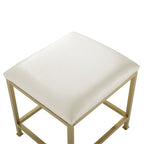 Tabouret de coiffeuse Crosley Aimee - Crème/Or doux - Crème/Or doux - 18 L x 17 P x 18,75 H