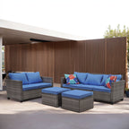 Ensemble de canapés d'extérieur Ainfox pour patio, canapé sectionnel en osier, meubles de patio, canapé en rotin