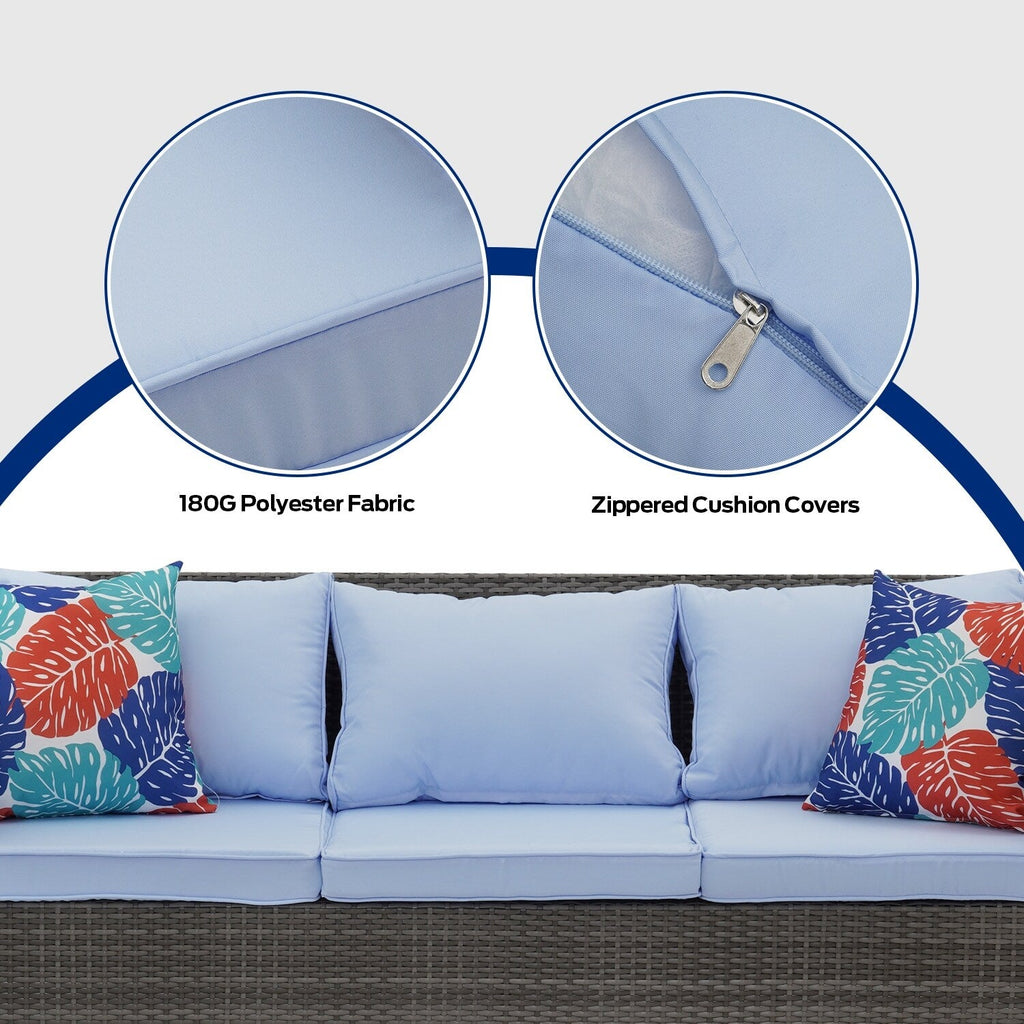 Ensemble de canapés d'extérieur Ainfox pour patio, canapé sectionnel en osier, meubles de patio, canapé en rotin