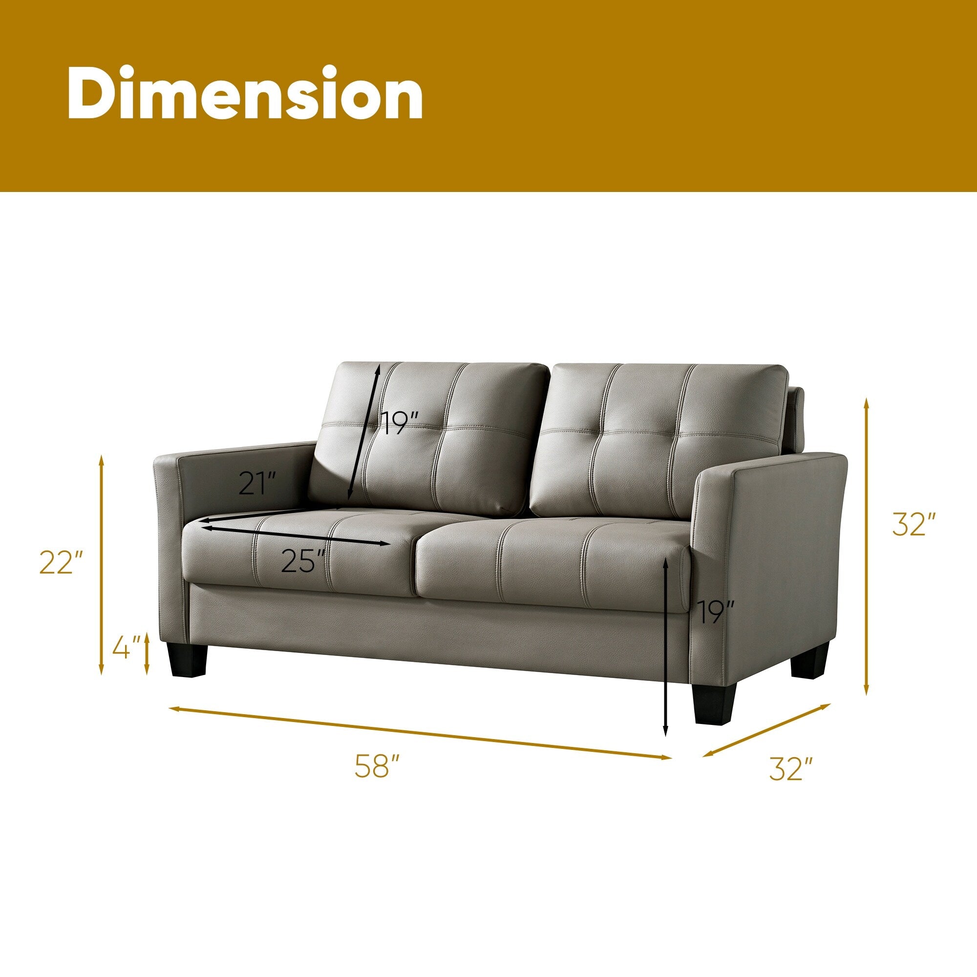 Causeuse en similicuir Ainfox 57,50 po